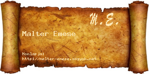 Malter Emese névjegykártya